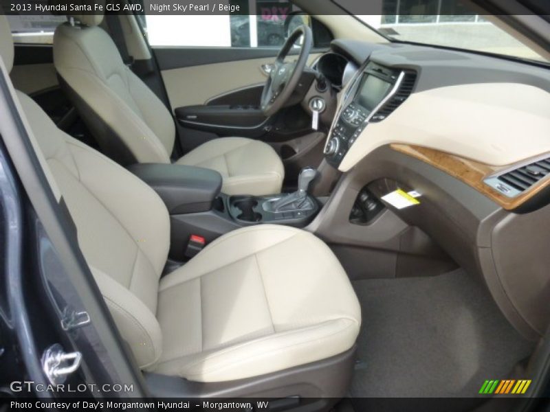 Night Sky Pearl / Beige 2013 Hyundai Santa Fe GLS AWD