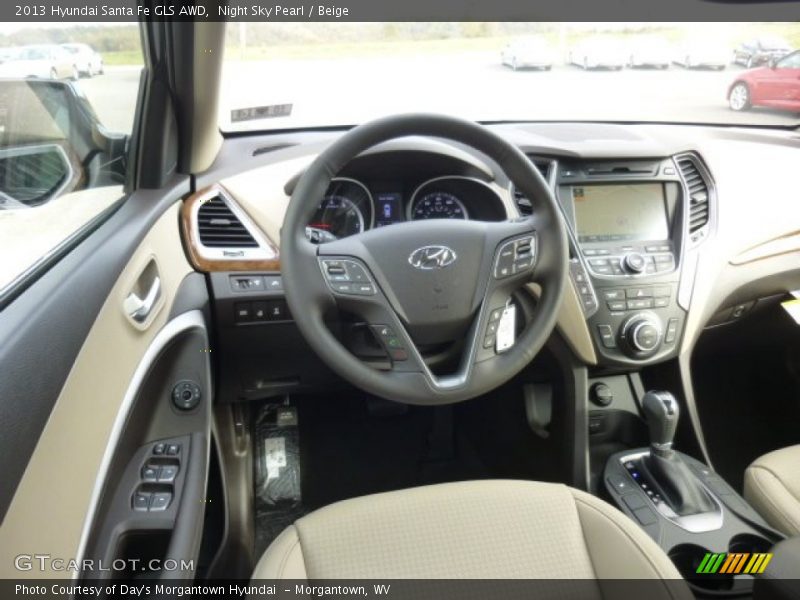 Night Sky Pearl / Beige 2013 Hyundai Santa Fe GLS AWD