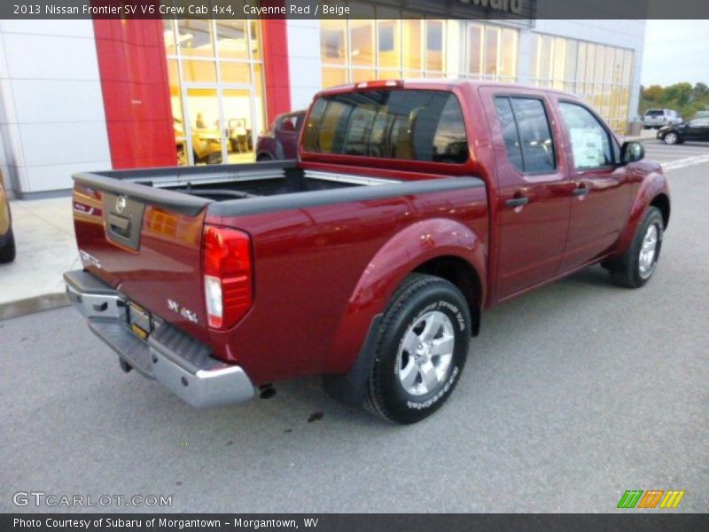 Cayenne Red / Beige 2013 Nissan Frontier SV V6 Crew Cab 4x4