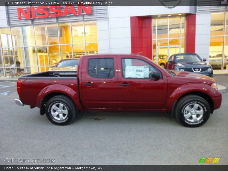 Cayenne Red / Beige 2013 Nissan Frontier SV V6 Crew Cab 4x4