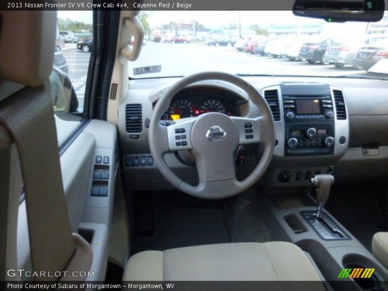 Cayenne Red / Beige 2013 Nissan Frontier SV V6 Crew Cab 4x4