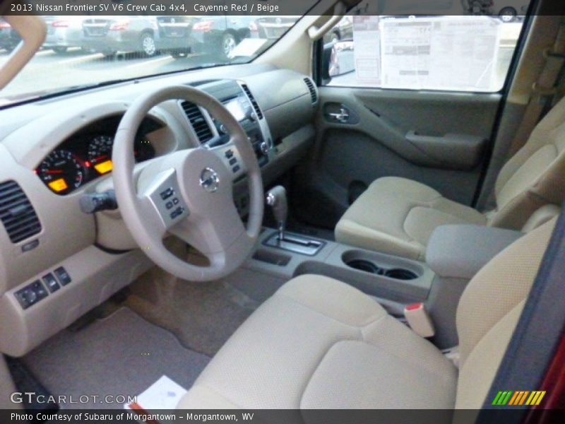 Cayenne Red / Beige 2013 Nissan Frontier SV V6 Crew Cab 4x4