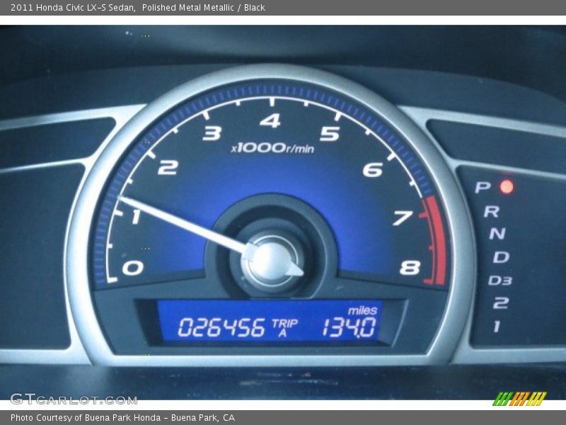 Polished Metal Metallic / Black 2011 Honda Civic LX-S Sedan