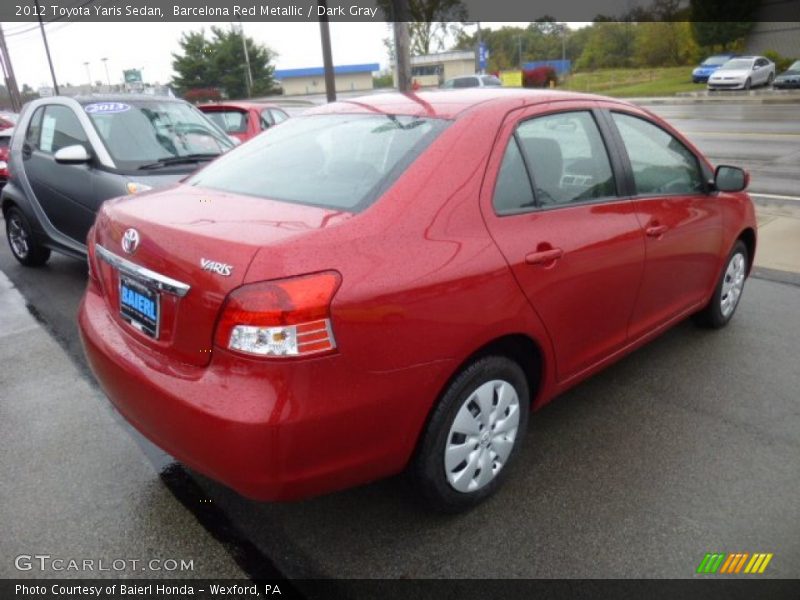 Barcelona Red Metallic / Dark Gray 2012 Toyota Yaris Sedan