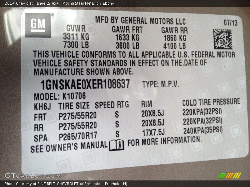 Mocha Steel Metallic / Ebony 2014 Chevrolet Tahoe LS 4x4