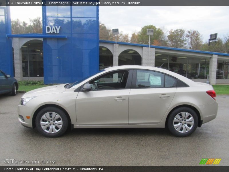 Champagne Silver Metallic / Jet Black/Medium Titanium 2014 Chevrolet Cruze LS