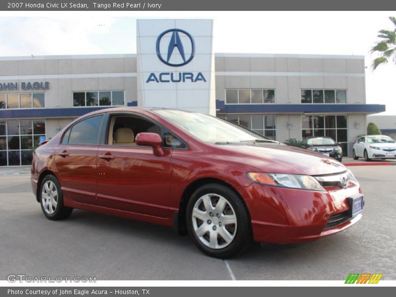 Tango Red Pearl / Ivory 2007 Honda Civic LX Sedan