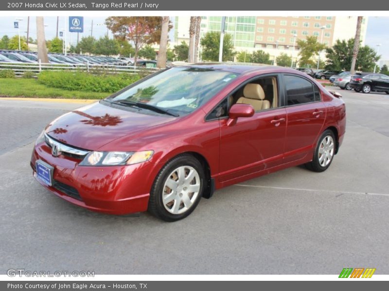 Tango Red Pearl / Ivory 2007 Honda Civic LX Sedan