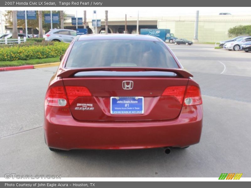 Tango Red Pearl / Ivory 2007 Honda Civic LX Sedan