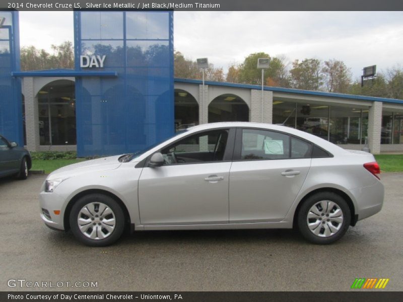 Silver Ice Metallic / Jet Black/Medium Titanium 2014 Chevrolet Cruze LS