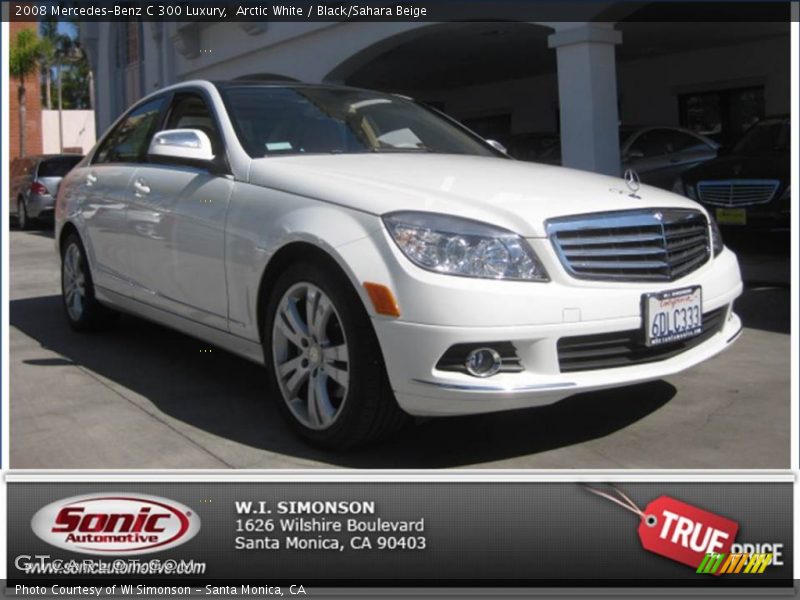 Arctic White / Black/Sahara Beige 2008 Mercedes-Benz C 300 Luxury