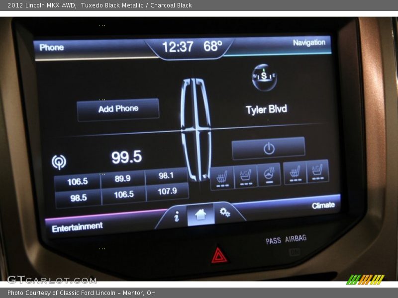 Tuxedo Black Metallic / Charcoal Black 2012 Lincoln MKX AWD