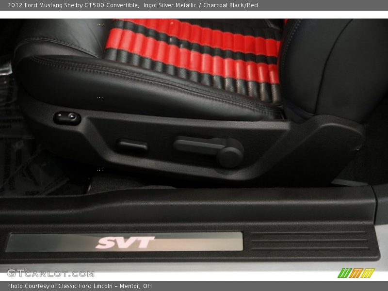 Ingot Silver Metallic / Charcoal Black/Red 2012 Ford Mustang Shelby GT500 Convertible