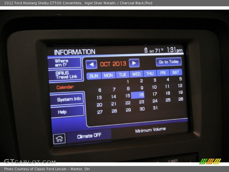 Controls of 2012 Mustang Shelby GT500 Convertible