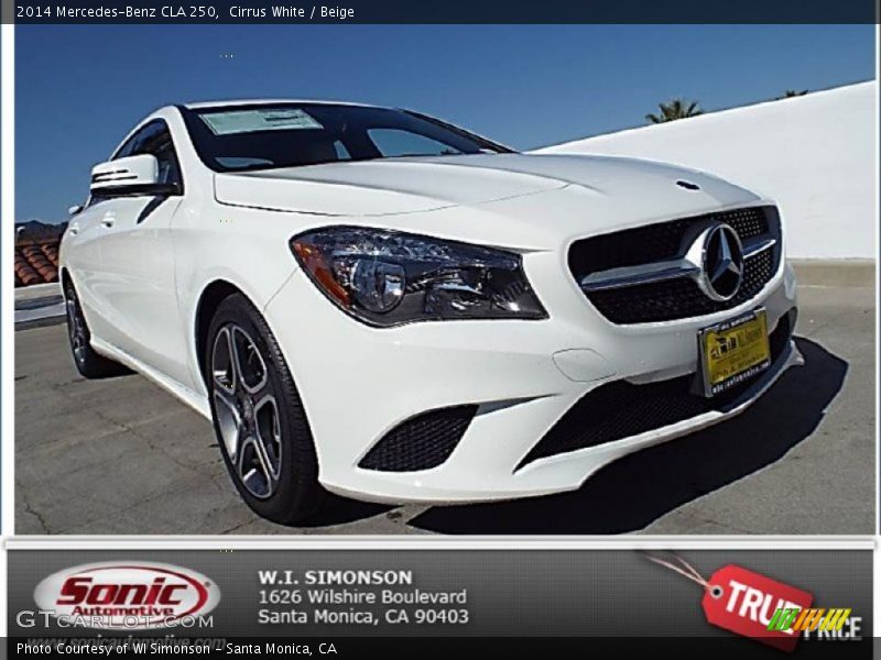 Cirrus White / Beige 2014 Mercedes-Benz CLA 250