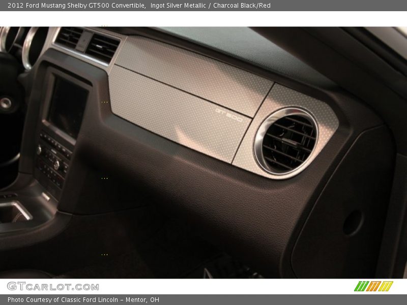 Ingot Silver Metallic / Charcoal Black/Red 2012 Ford Mustang Shelby GT500 Convertible