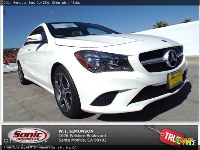 Cirrus White / Beige 2014 Mercedes-Benz CLA 250
