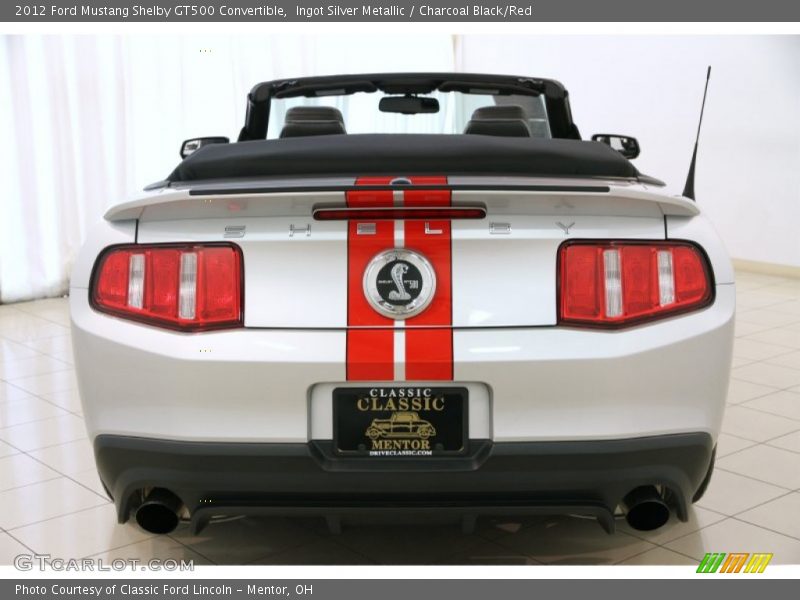 Ingot Silver Metallic / Charcoal Black/Red 2012 Ford Mustang Shelby GT500 Convertible