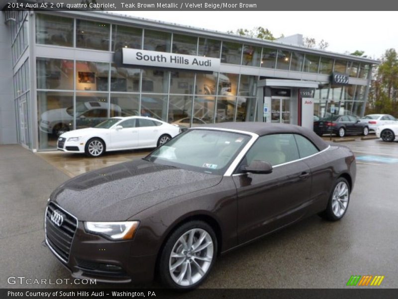 Teak Brown Metallic / Velvet Beige/Moor Brown 2014 Audi A5 2.0T quattro Cabriolet
