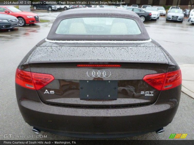 Teak Brown Metallic / Velvet Beige/Moor Brown 2014 Audi A5 2.0T quattro Cabriolet