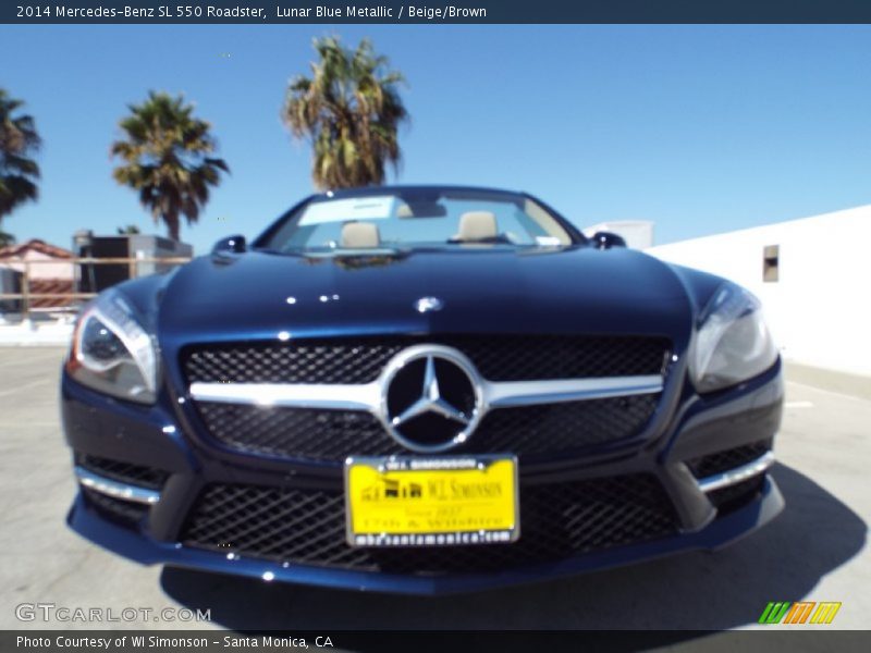 Lunar Blue Metallic / Beige/Brown 2014 Mercedes-Benz SL 550 Roadster