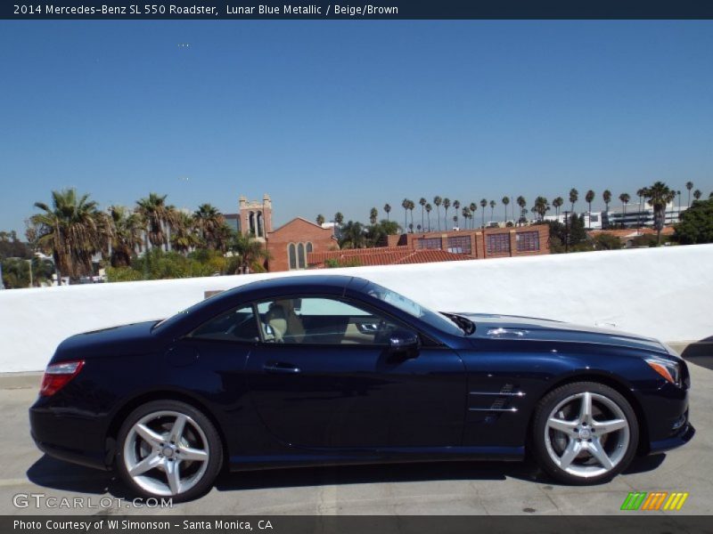 Lunar Blue Metallic / Beige/Brown 2014 Mercedes-Benz SL 550 Roadster