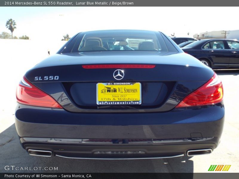 Lunar Blue Metallic / Beige/Brown 2014 Mercedes-Benz SL 550 Roadster