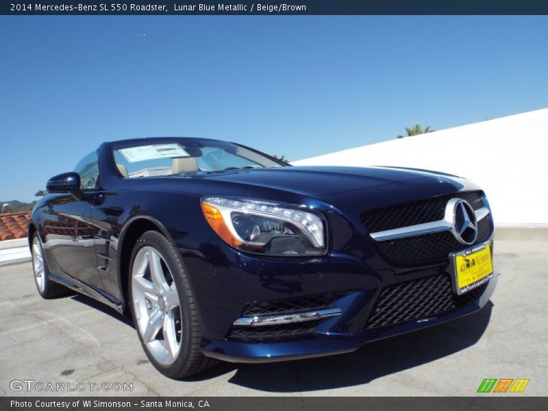 Lunar Blue Metallic / Beige/Brown 2014 Mercedes-Benz SL 550 Roadster