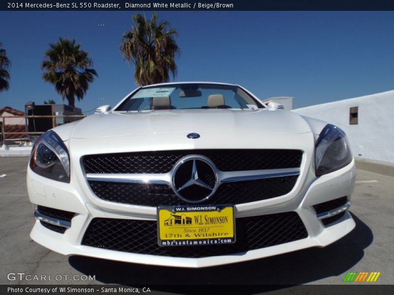 Diamond White Metallic / Beige/Brown 2014 Mercedes-Benz SL 550 Roadster