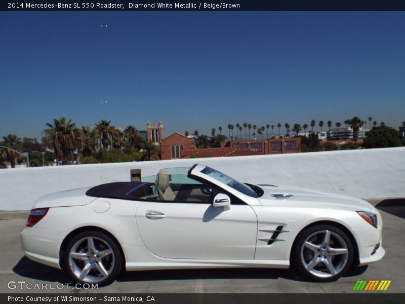 Diamond White Metallic / Beige/Brown 2014 Mercedes-Benz SL 550 Roadster