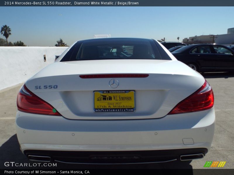 Diamond White Metallic / Beige/Brown 2014 Mercedes-Benz SL 550 Roadster