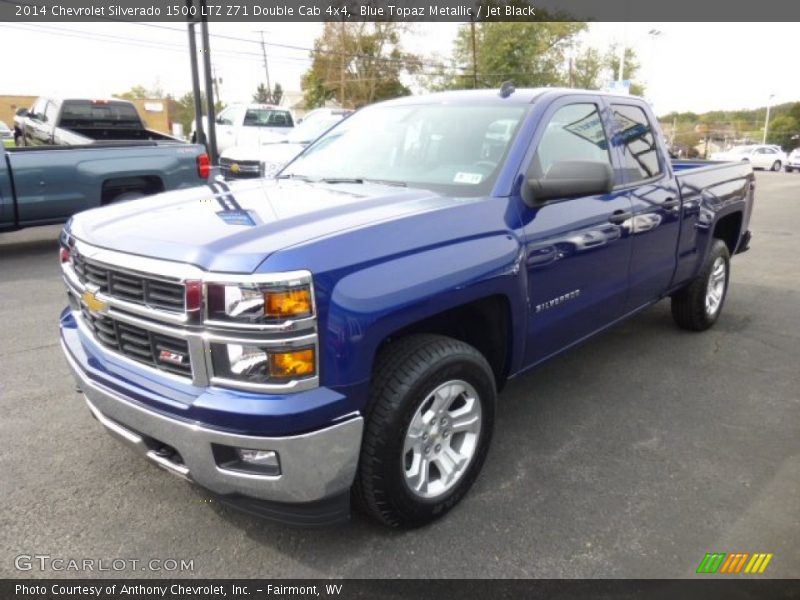 Blue Topaz Metallic / Jet Black 2014 Chevrolet Silverado 1500 LTZ Z71 Double Cab 4x4