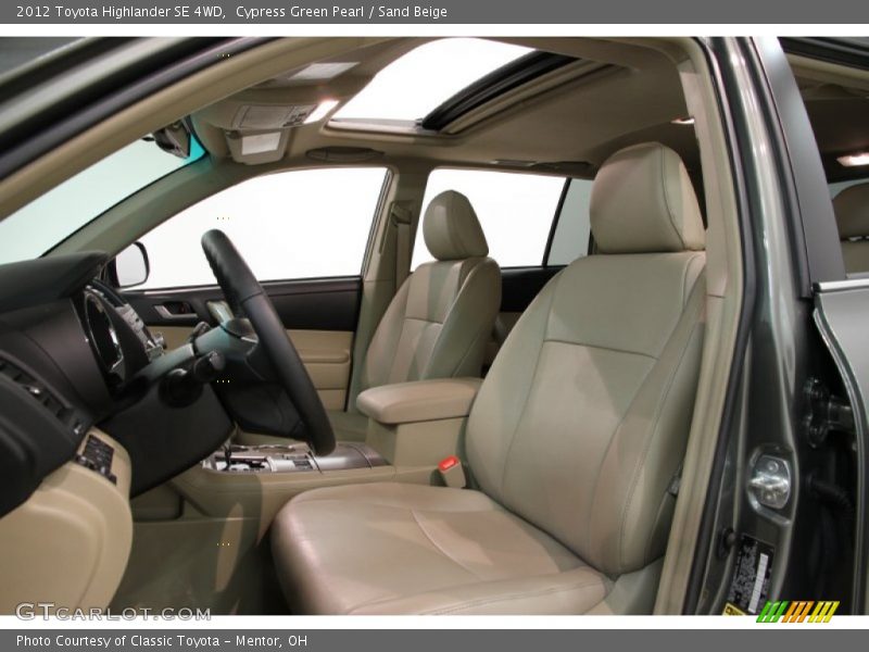 Cypress Green Pearl / Sand Beige 2012 Toyota Highlander SE 4WD