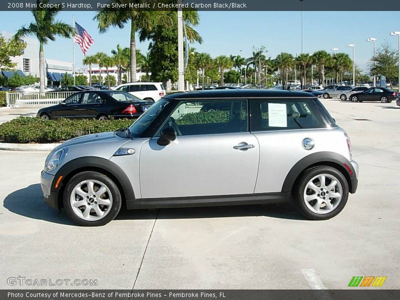 Pure Silver Metallic / Checkered Carbon Black/Black 2008 Mini Cooper S Hardtop