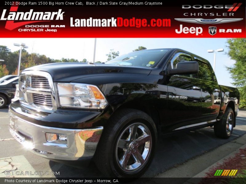 Black / Dark Slate Gray/Medium Graystone 2012 Dodge Ram 1500 Big Horn Crew Cab