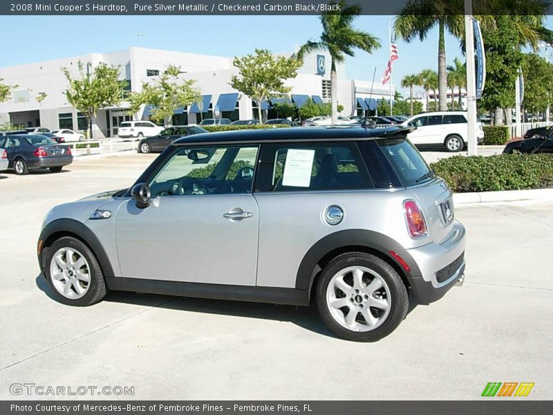 Pure Silver Metallic / Checkered Carbon Black/Black 2008 Mini Cooper S Hardtop