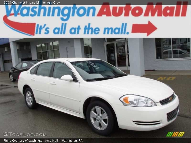 White / Gray 2009 Chevrolet Impala LT