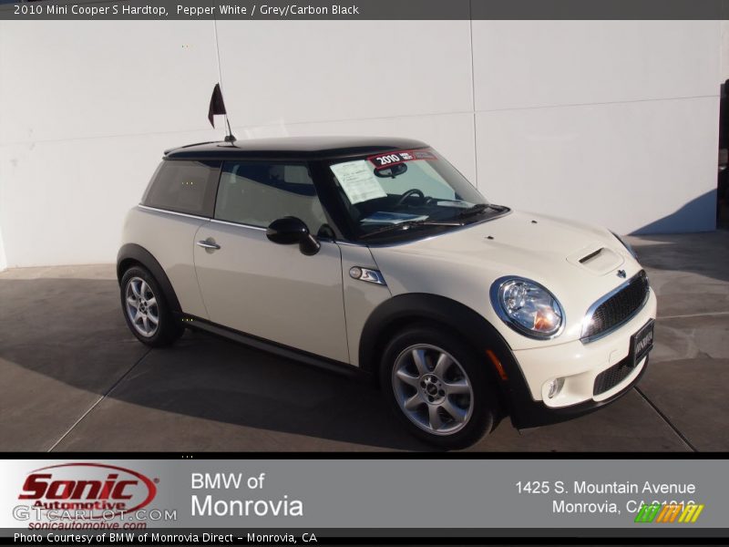 Pepper White / Grey/Carbon Black 2010 Mini Cooper S Hardtop