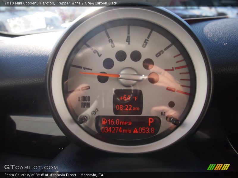 Pepper White / Grey/Carbon Black 2010 Mini Cooper S Hardtop