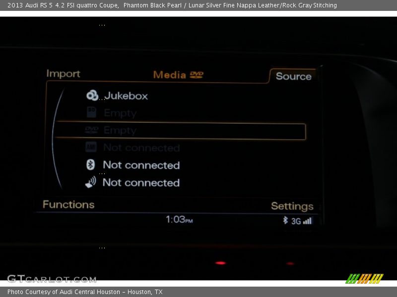 Phantom Black Pearl / Lunar Silver Fine Nappa Leather/Rock Gray Stitching 2013 Audi RS 5 4.2 FSI quattro Coupe