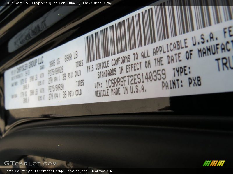 Black / Black/Diesel Gray 2014 Ram 1500 Express Quad Cab