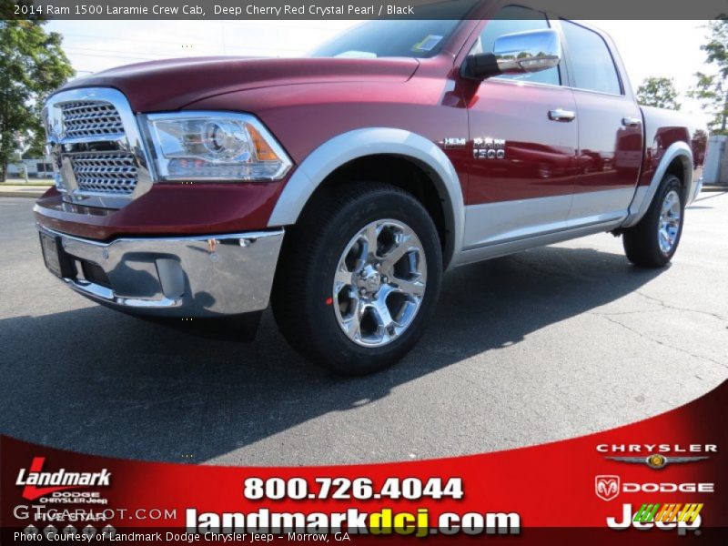 Deep Cherry Red Crystal Pearl / Black 2014 Ram 1500 Laramie Crew Cab