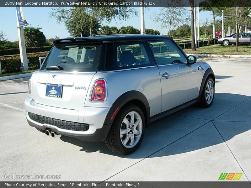 Pure Silver Metallic / Checkered Carbon Black/Black 2008 Mini Cooper S Hardtop