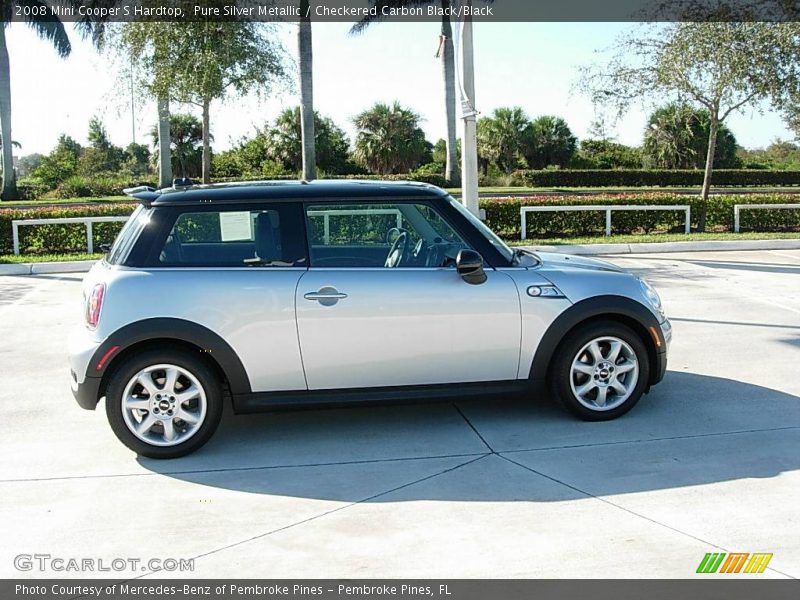 Pure Silver Metallic / Checkered Carbon Black/Black 2008 Mini Cooper S Hardtop