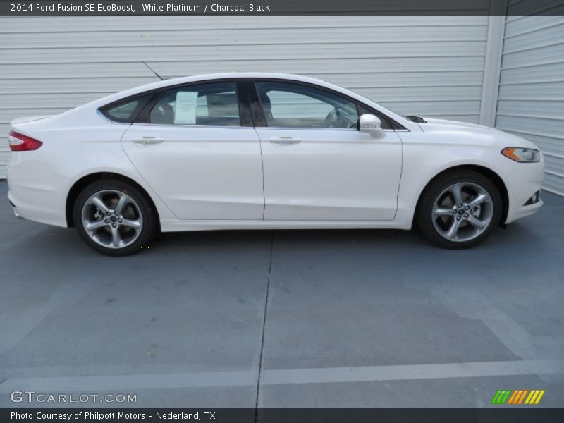 White Platinum / Charcoal Black 2014 Ford Fusion SE EcoBoost