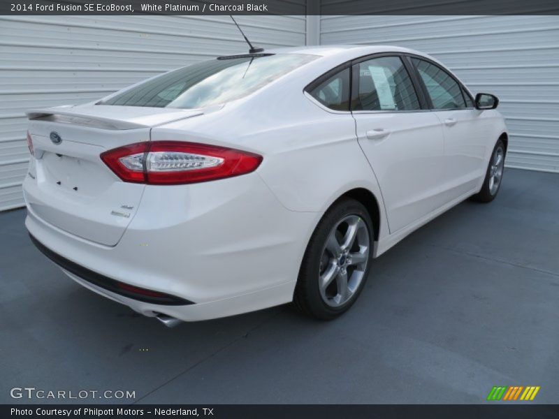 White Platinum / Charcoal Black 2014 Ford Fusion SE EcoBoost
