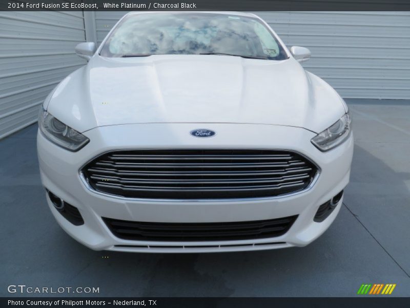 White Platinum / Charcoal Black 2014 Ford Fusion SE EcoBoost