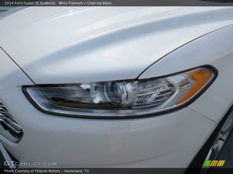 White Platinum / Charcoal Black 2014 Ford Fusion SE EcoBoost