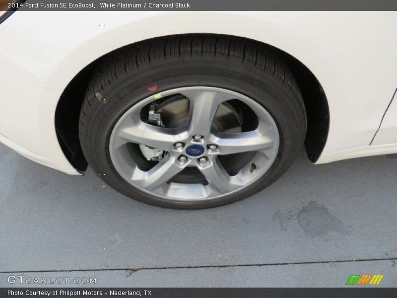 White Platinum / Charcoal Black 2014 Ford Fusion SE EcoBoost
