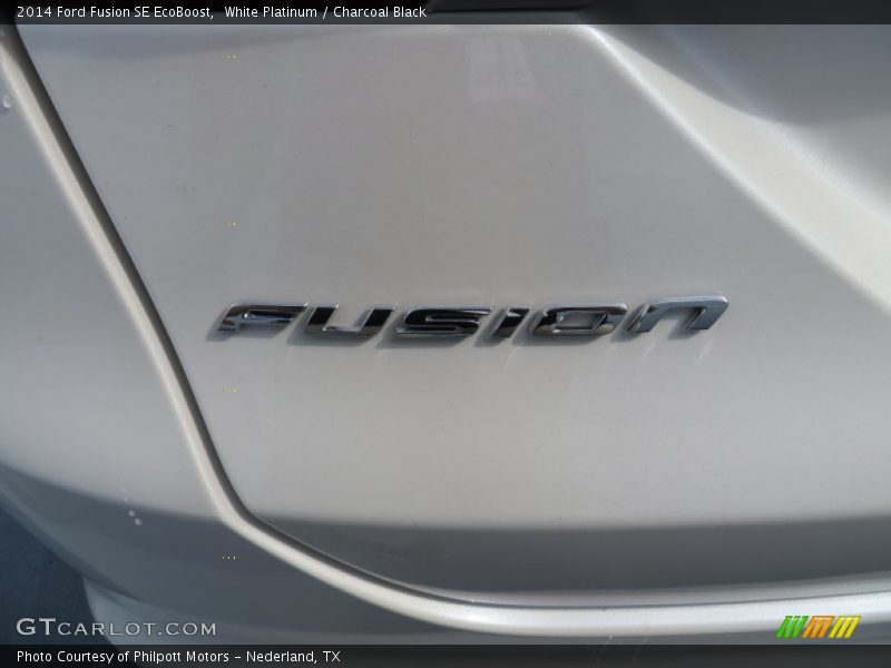 White Platinum / Charcoal Black 2014 Ford Fusion SE EcoBoost